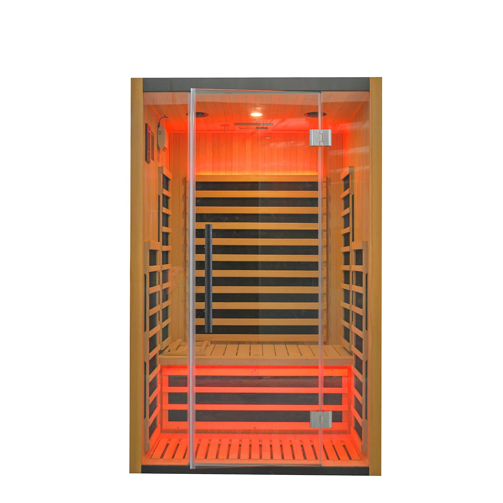 Indoor Infrared Sauna | 2080W Low EMF Graphene Heater | 2-3 Person Canadian Hemlock