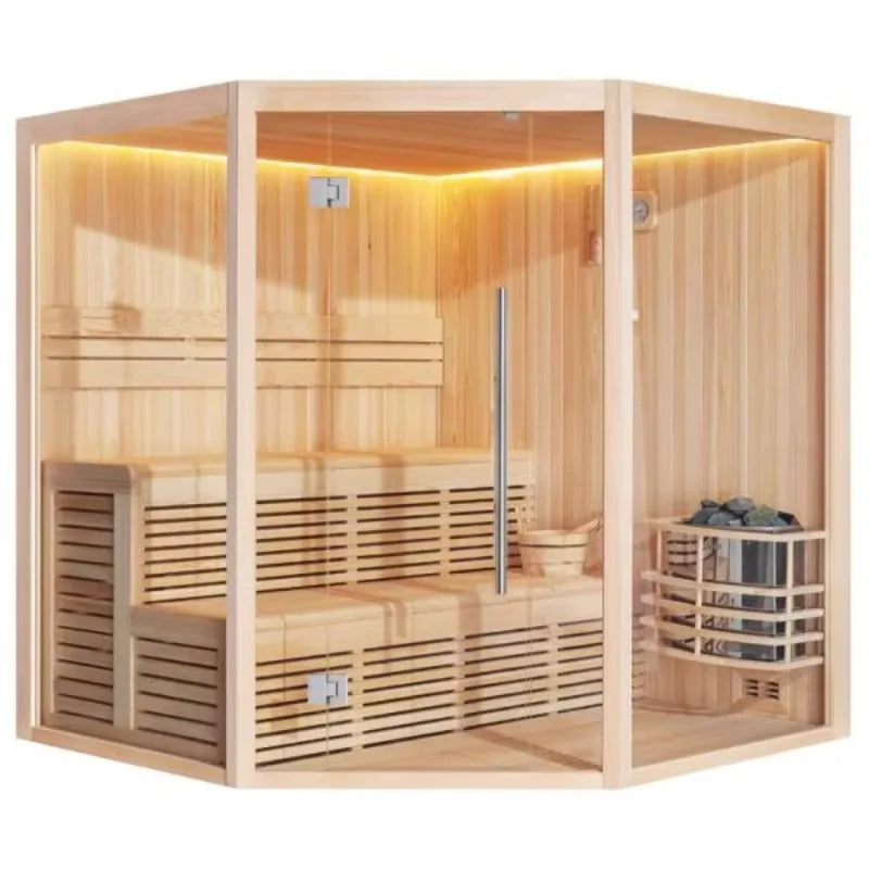 Traditional Indoor Sauna Room  With Electric Stove and Stone for 8 Person