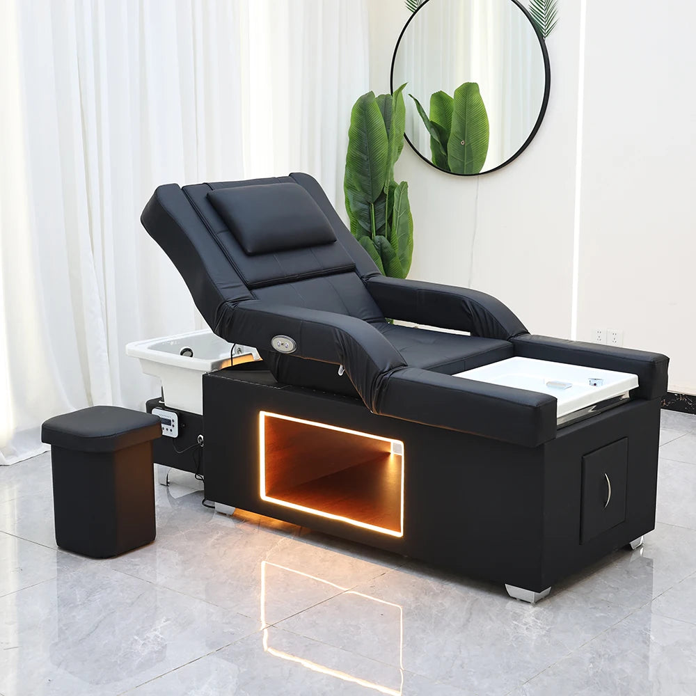 Head SPA Massage Bed,  Hair Salon Shampoo Beds with Water Circulation and Fumigation, Massage Table, Ship from United States