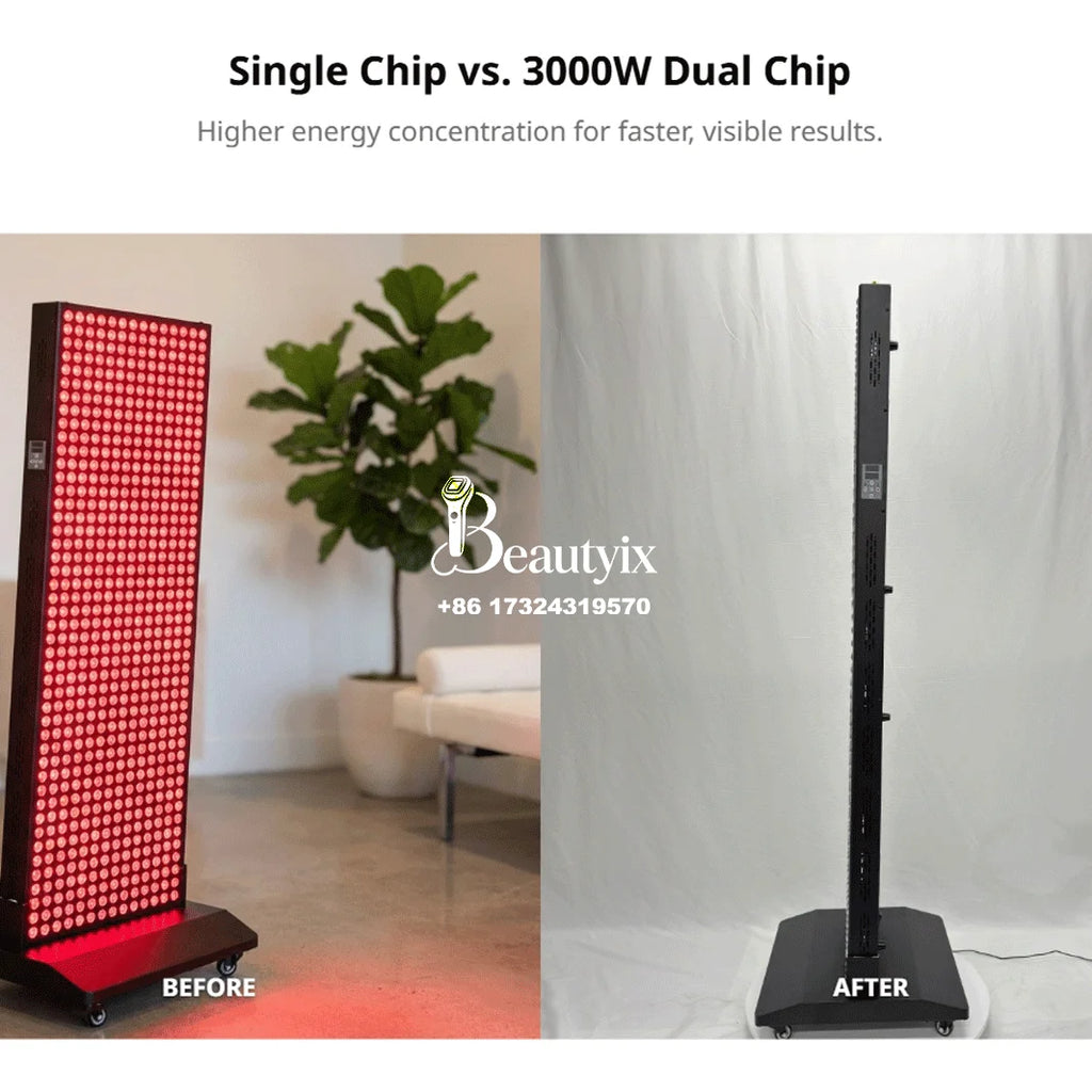 3000W Dual-Chip 660nm Red/850nm NIR Red Light Therapy Panel No Flicker Low EMF Anti-Aging Skin Care Pain Relief Home Device