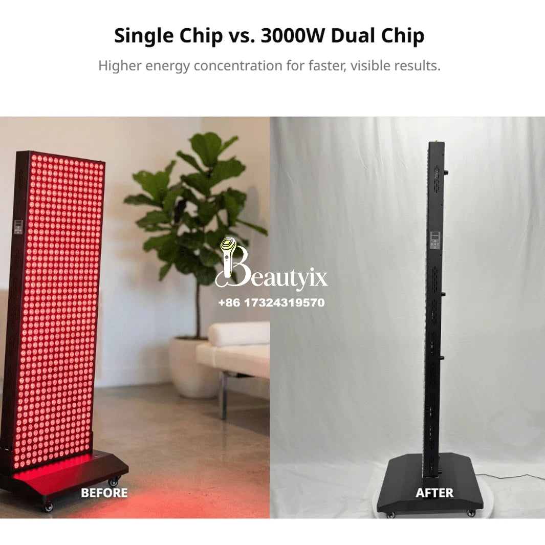 3000W Dual-Chip 660nm Red/850nm NIR Red Light Therapy Panel No Flicker Low EMF Anti-Aging Skin Care Pain Relief Home Device
