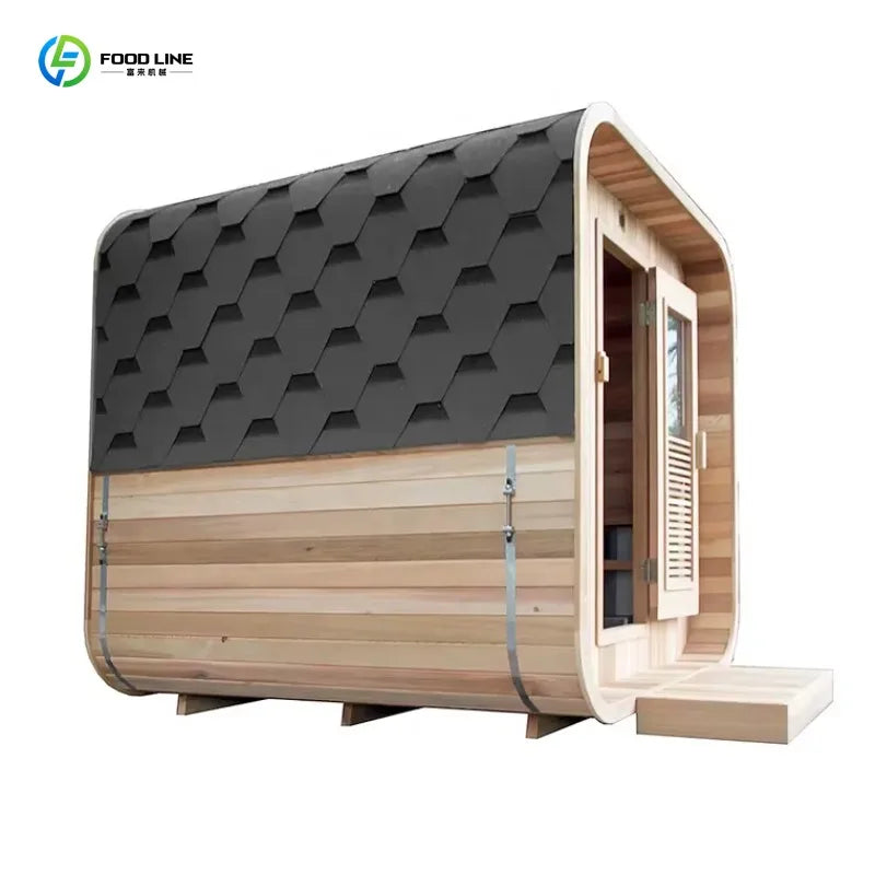 Customized Thai Outdoor Spa Sauna Dome 3 Person Wood Steam Infrared Sauna Room With Transom Windows