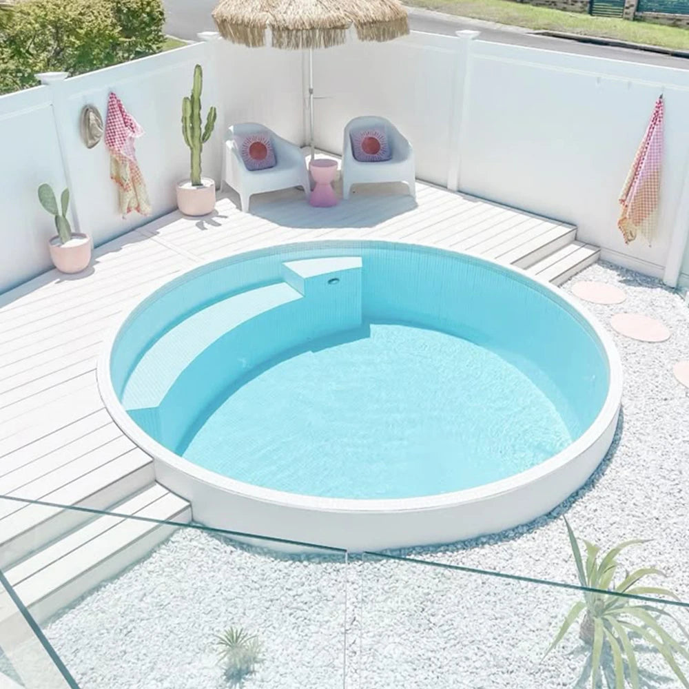 Outdoor Oval Overground Round Square Plunge Pool Small Luxury Fiberglass Above Ground Swimming Pool for Hotel