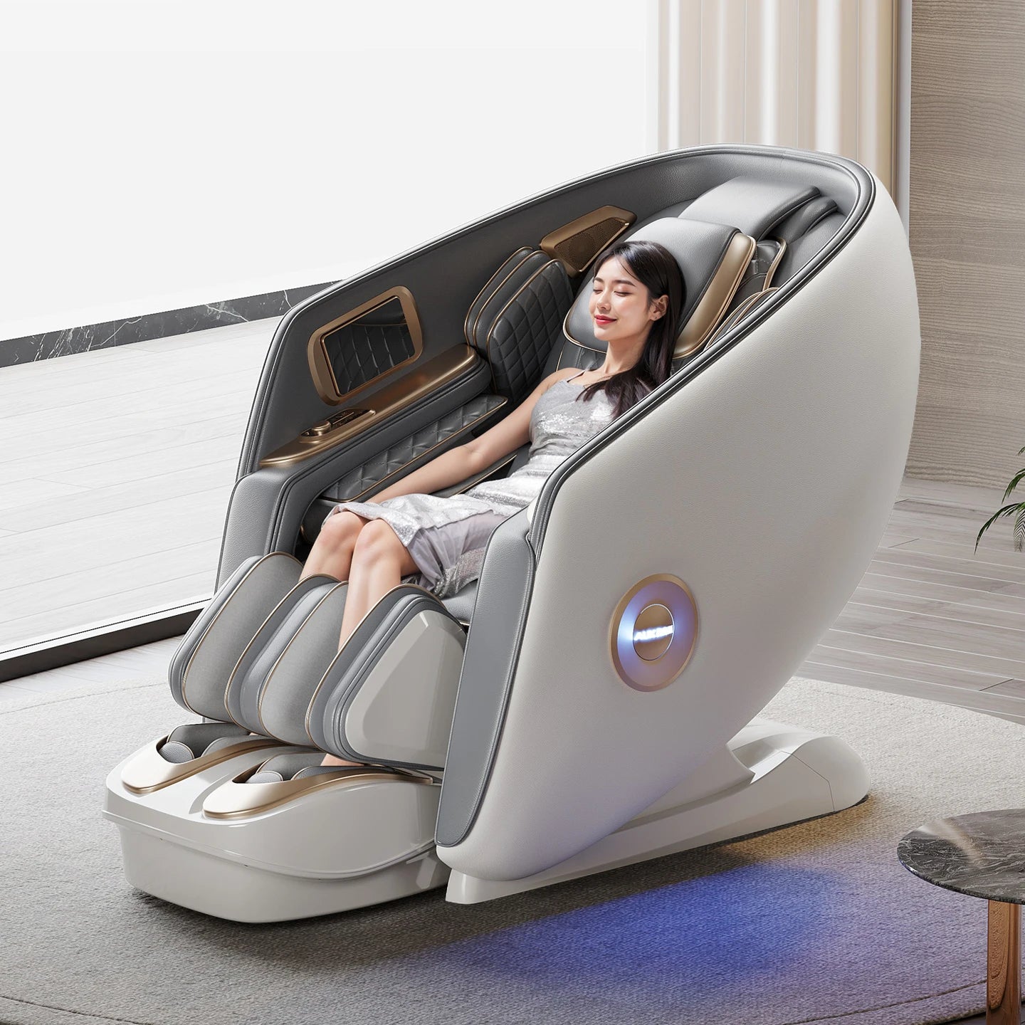 Electric Home Massage Chair 6D+6D for Big Tall People Full Body Zero Gravity SL Track Stretch Massage Chairs with Heat Body Scan