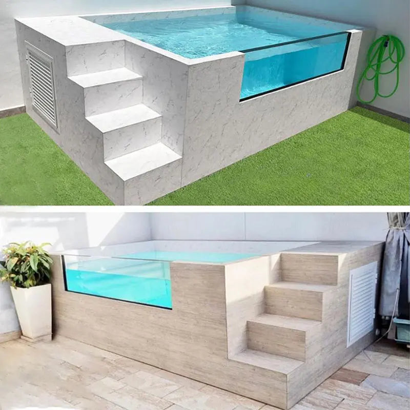 Wholesale Swim Spa Pool Outdoor Mosaic Tiles Small Size Piscina Frp Fiberglass Above Ground Cold Plunge Container Swimming Pool