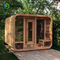 Modern Outdoor Backyard Sauna Room 2-4 Person Steam Sauna Cabin with Glass Window for Home Spa Customized