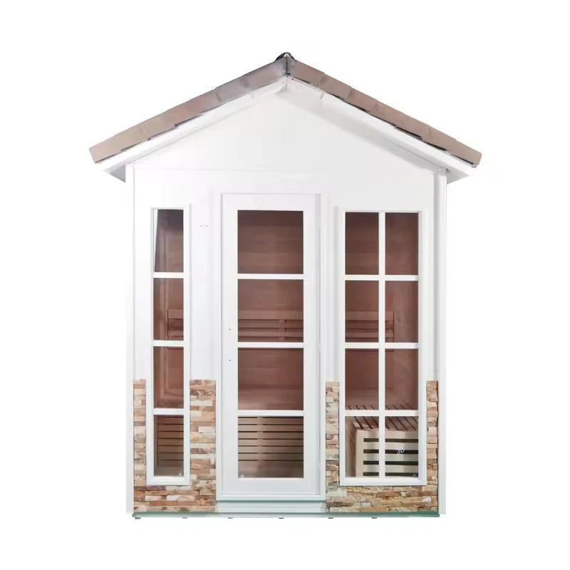 Outdoor Panoramic Sauna Room | Round Steam Room | Anti-Corrosion Red Cedar | Custom