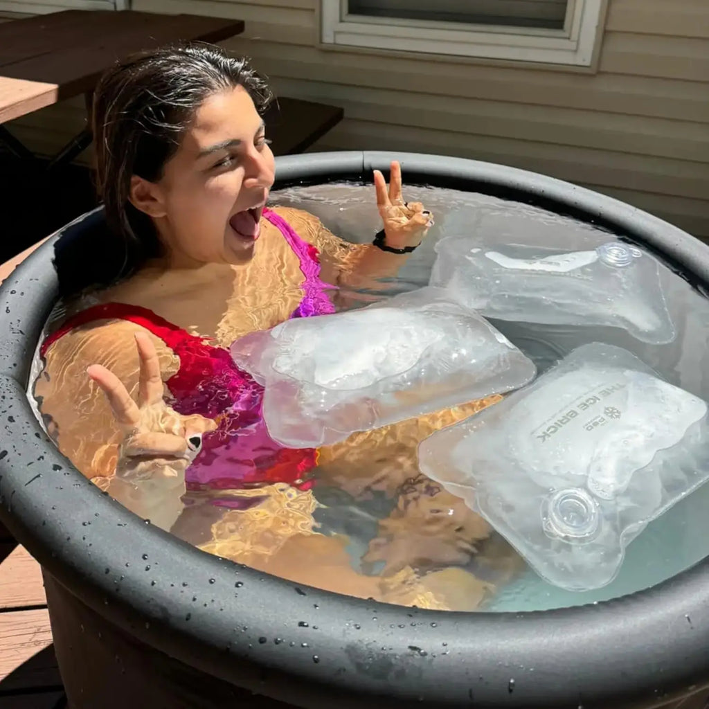 Ice Pod Complete Cold Plunge Bundle, 100 Gal Ice Bath, 18 Ice Bricks, Insulated Lid & Cover, Water Jet, Custom