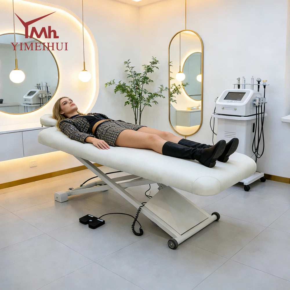 Sturdy Comfortable Height Adjustable Portable Massage Table Beauty Salon Facial Treatment Bed Physical Therapy Examination