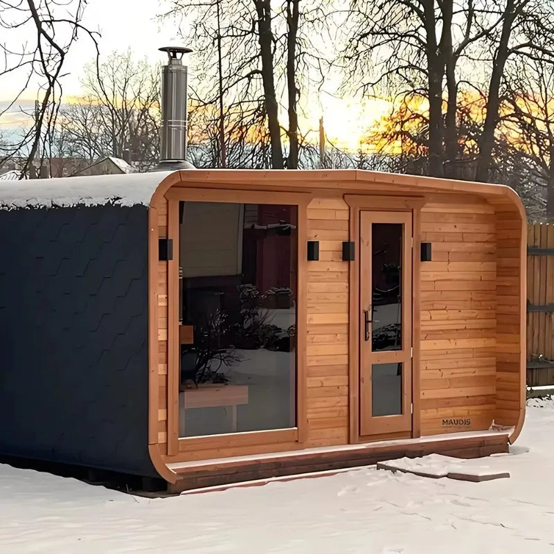 High-end family steam room/outdoor sauna for 1-8 people (made of hemlock)