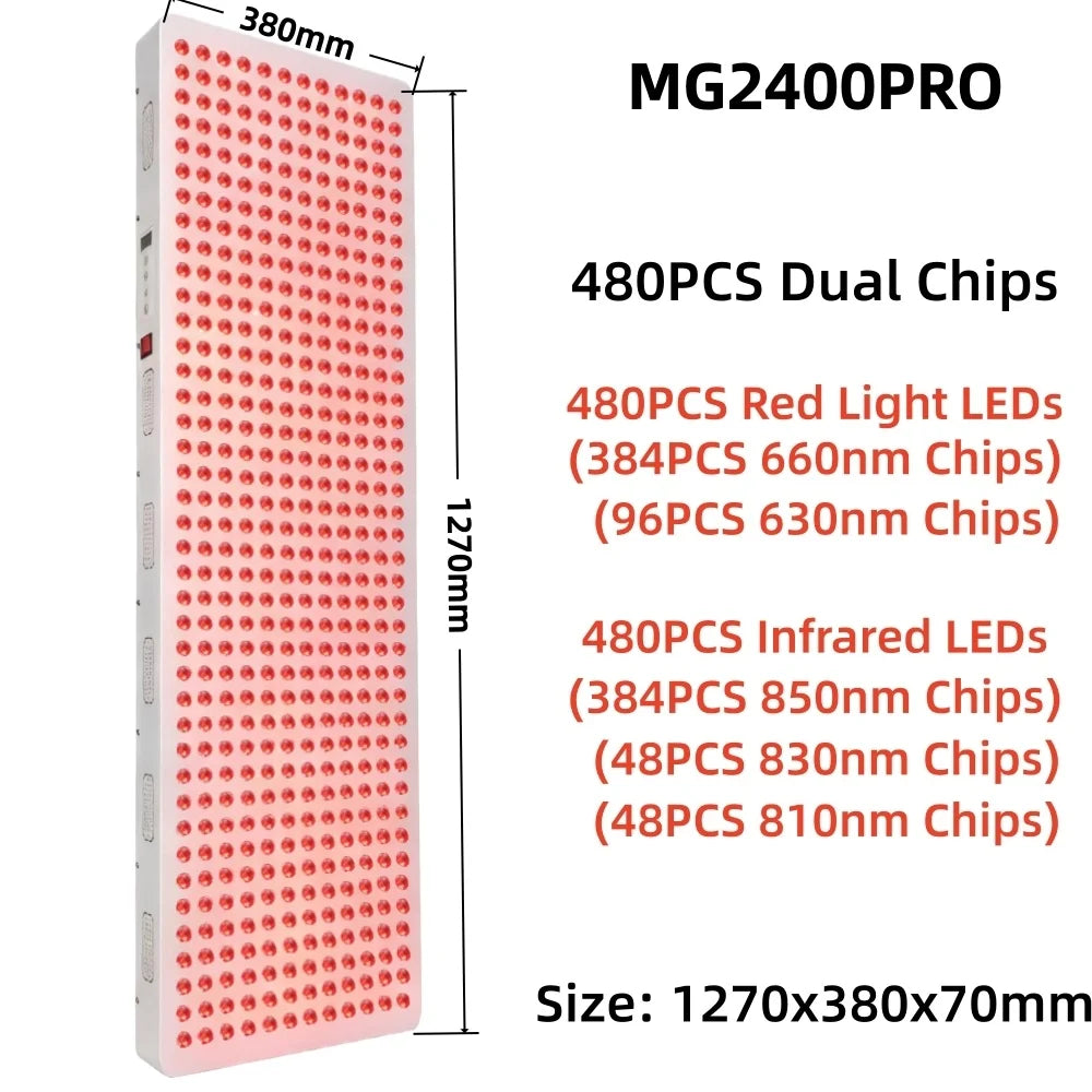 LED Red Light Therapy Panel Dual Chip 630nm 660nm 810nm 830nm 850nm Near Infrared Therapy Light LED Beauty Devices For Full Body