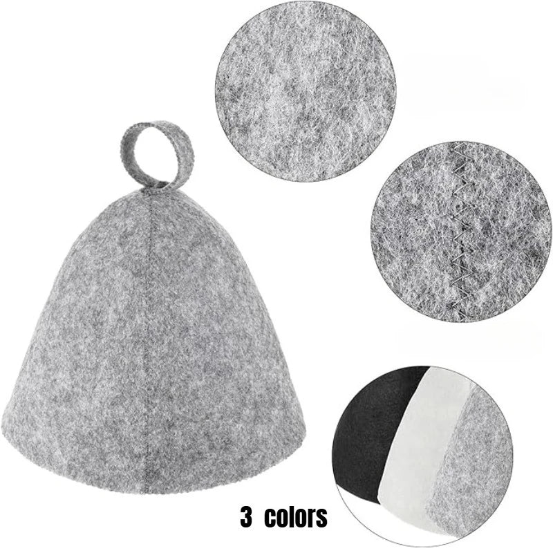 Sauna Hats, Sauna Caps Sauna Hats Sauna Accessories Felt Sauna Cap for Men and Women Home Sauna Steam Cap for Steam Room