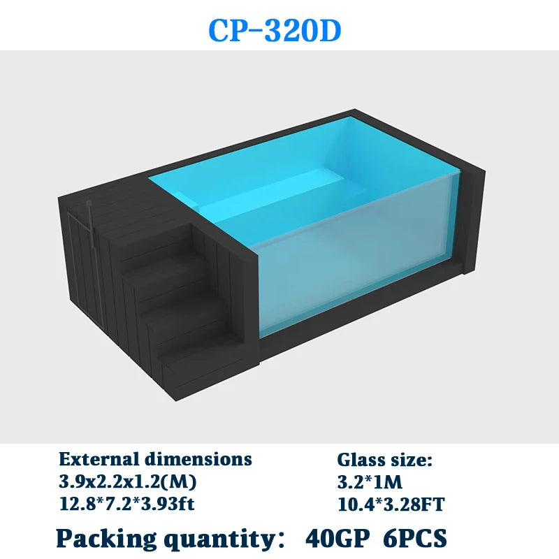 Wholesale Swim Spa Pool Outdoor Mosaic Tiles Small Size Piscina Frp Fiberglass Above Ground Cold Plunge Container Swimming Pool