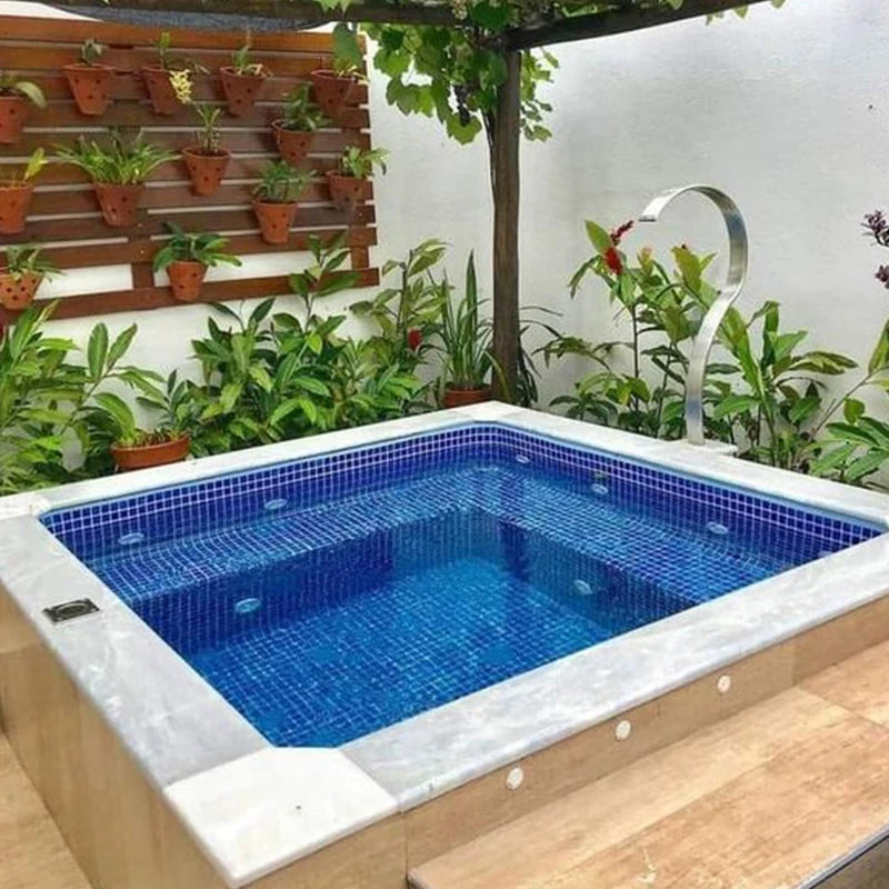 Custom Villa Hotel Luxury Family Swimming Pool 15ft Plunge Pool Outdoor Mosaic Tiles Fibreglass Swimming Pool with Spa Inground