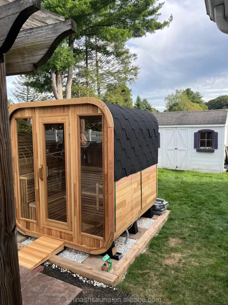 4-6 Persons Garden Sauna Room Outdoor Wooden Dome Sauna Spa Detox Relaxation Fitness Weight Loss Home Backyard Patio Use