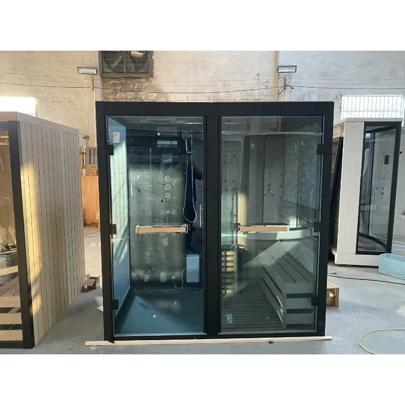 Russian a Wet Steam Sauna Cabin Room Bath Bathroom House with Shower Room Price for Two People