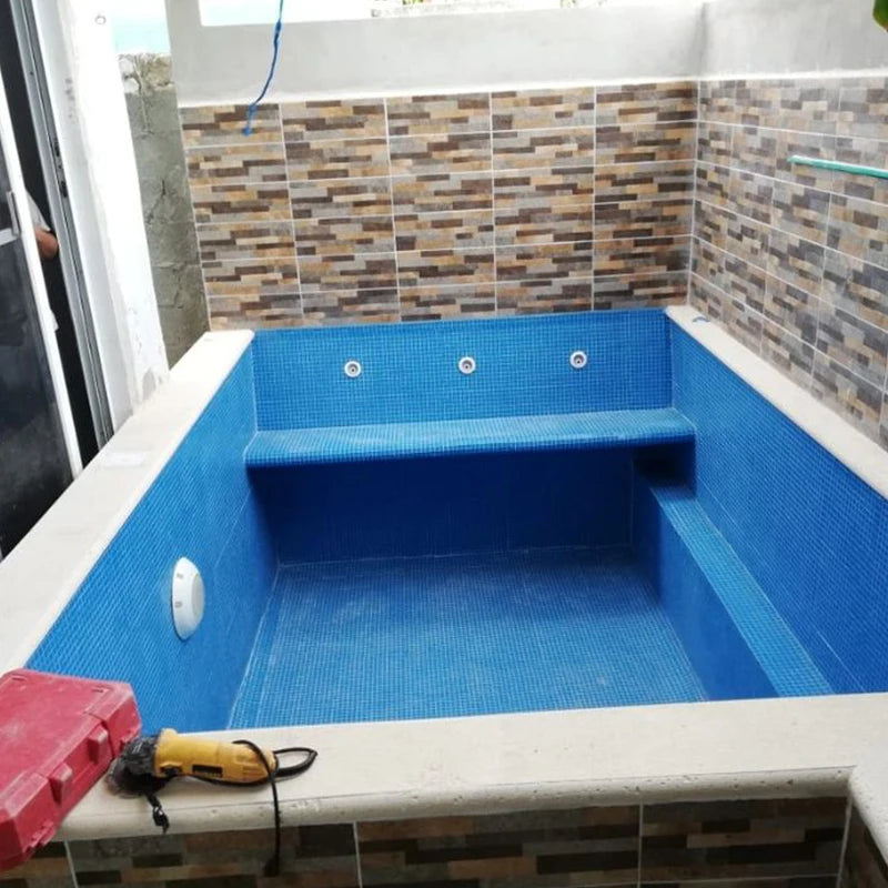 Custom Rectangular Small Mini Fiberglass Spa Plunge Pool Outdoor Mosaic Tiles Above Ground Swimming Pool