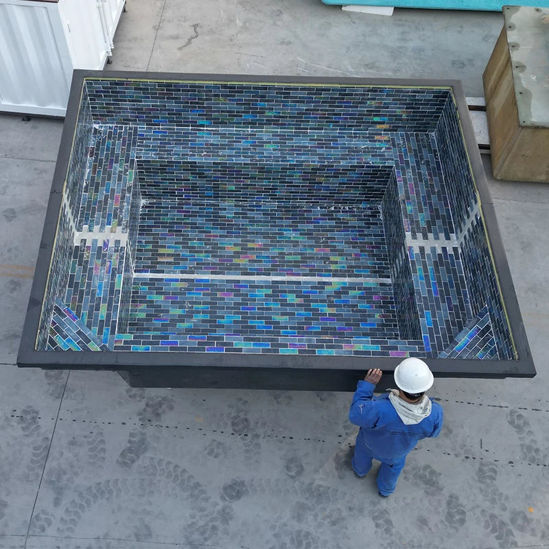 Luxury Indoor Resort Custom 2m Fiberglass Cold Plunge Pool Hot Tub Outdoor Mosaic Tiles 10ft Inground Swimming Spa Pool