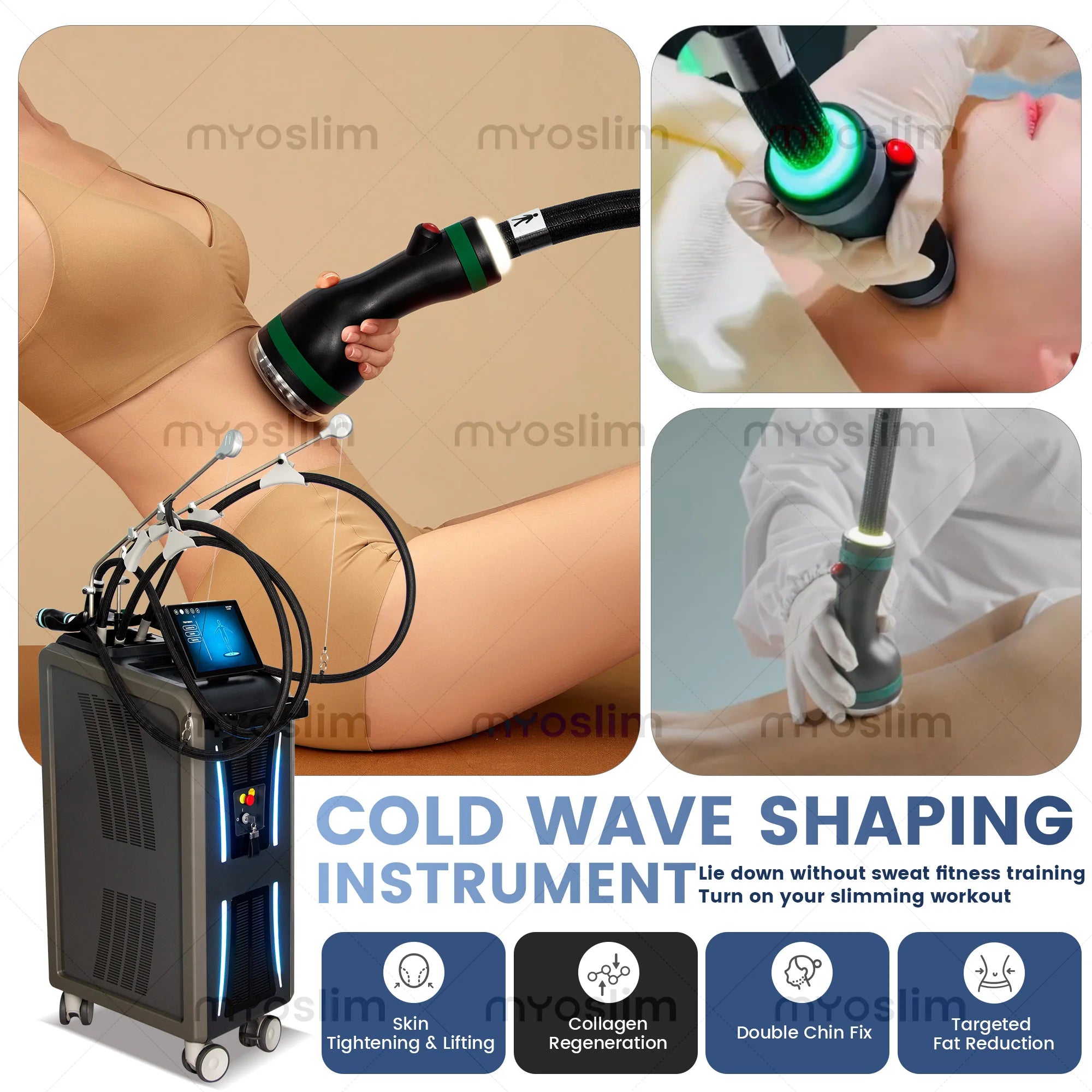 High-End Professional 3-in-1 Body Contouring Machine With Cold Waves Beauty Equipment For Firming and Lifting the Skin