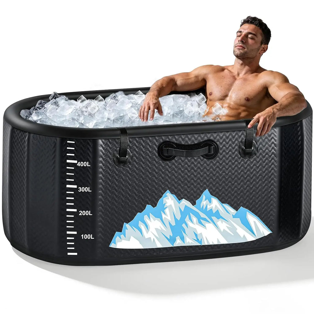 Large 248 Gallon Inflatable Ice Bath Tub, Built-in Water Level Mark Cold Plunge for Athletes, Custom