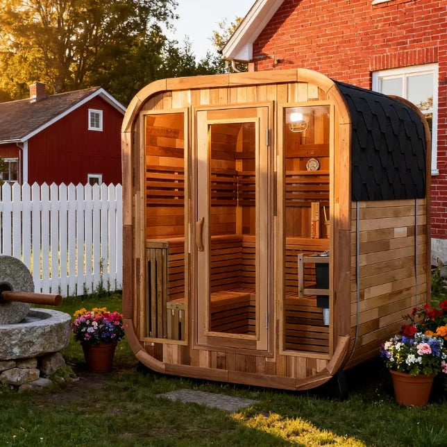 4-6 Persons Garden Sauna Room Outdoor Wooden Dome Sauna Spa Detox Relaxation Fitness Weight Loss Home Backyard Patio Use