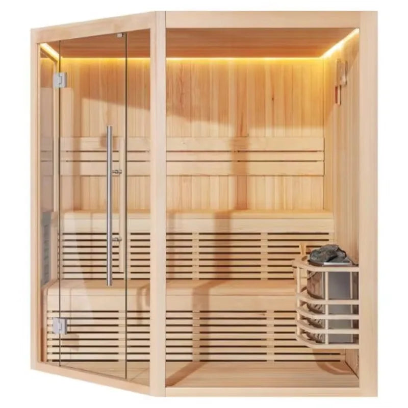 Traditional Indoor Sauna Room  With Electric Stove and Stone for 8 Person