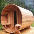 Beautiful and durable mobile sauna for 4-6 people with burning stove