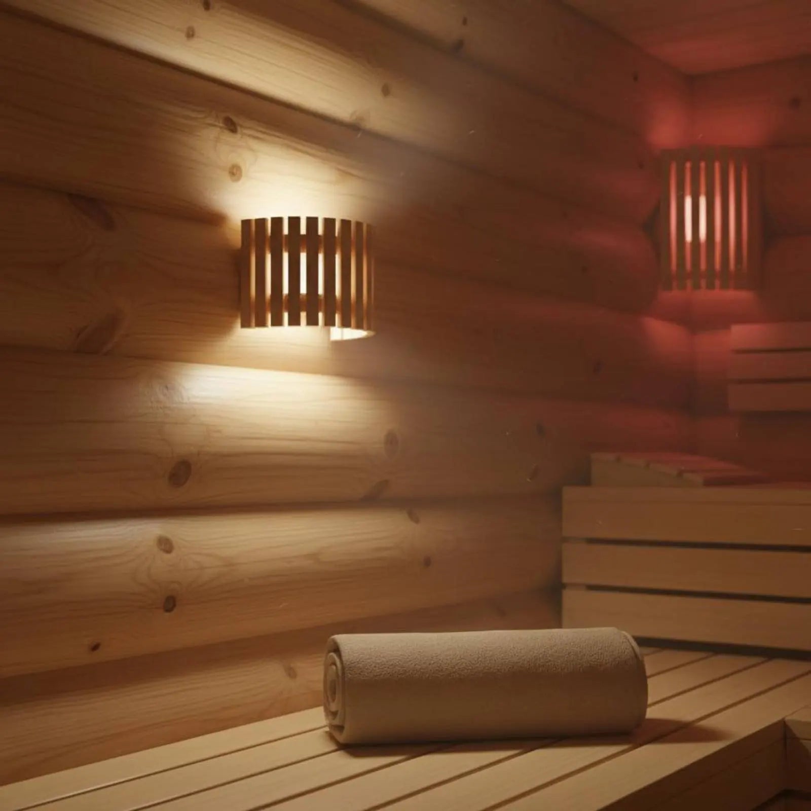 Wooden Sauna Lamp Shade Glare-Reducing Wooden Sauna Lampshade Curved Wood Lamp Guard Prevents Overheating