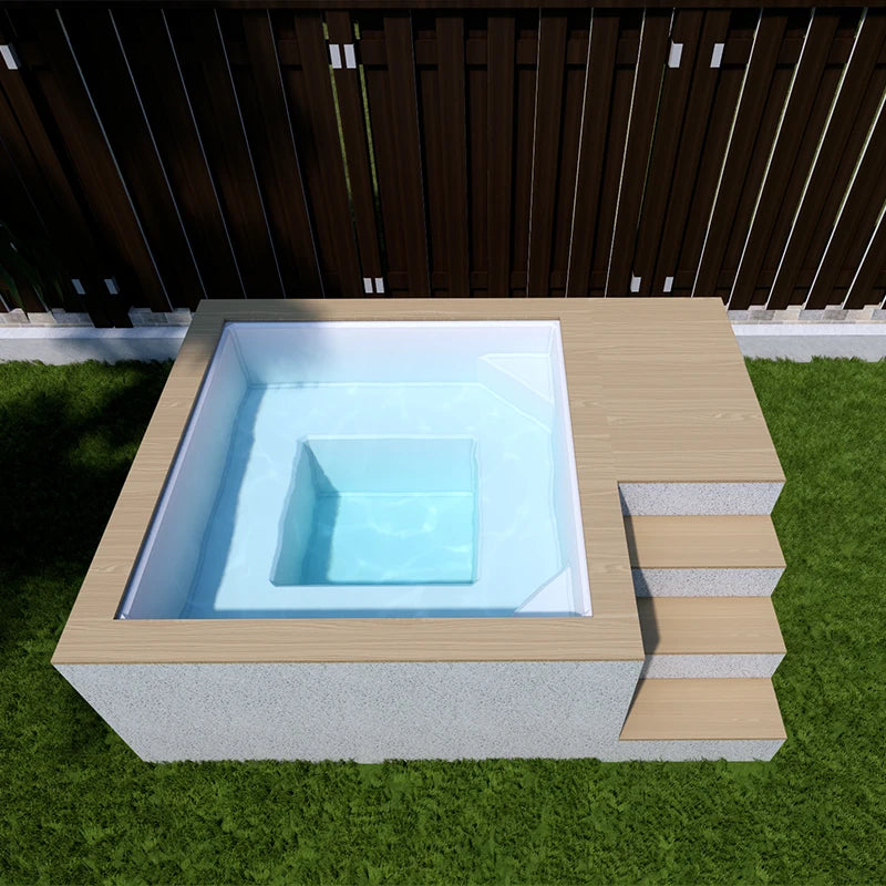 Luxury Indoor Resort Custom 2m Fiberglass Cold Plunge Pool Hot Tub Outdoor Mosaic Tiles 10ft Inground Swimming Spa Pool