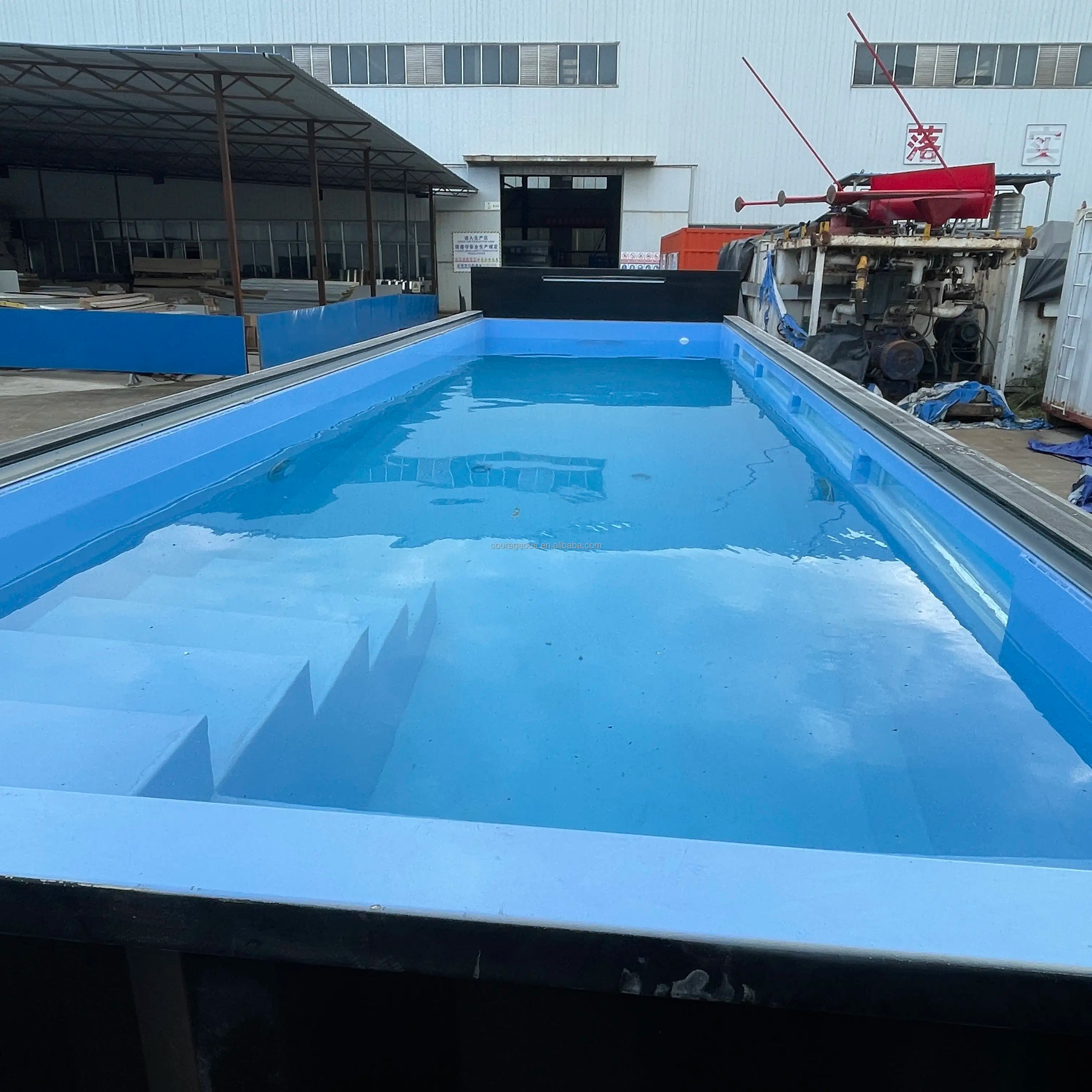 Shipping Container Plunge Pool Small Space Courtyard Portable Swim Pool