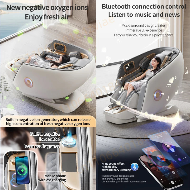 Electric Home Massage Chair 6D+6D for Big Tall People Full Body Zero Gravity SL Track Stretch Massage Chairs with Heat Body Scan