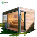 Modern Design 6kw Power Hemlock Solid Wood Panoramic Outdoor Dry Steam Sauna with Control Panel High Quality