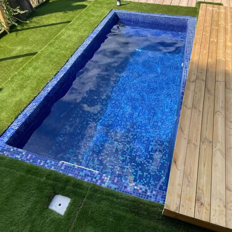 Custom Rectangular Small Mini Fiberglass Spa Plunge Pool Outdoor Mosaic Tiles Above Ground Swimming Pool