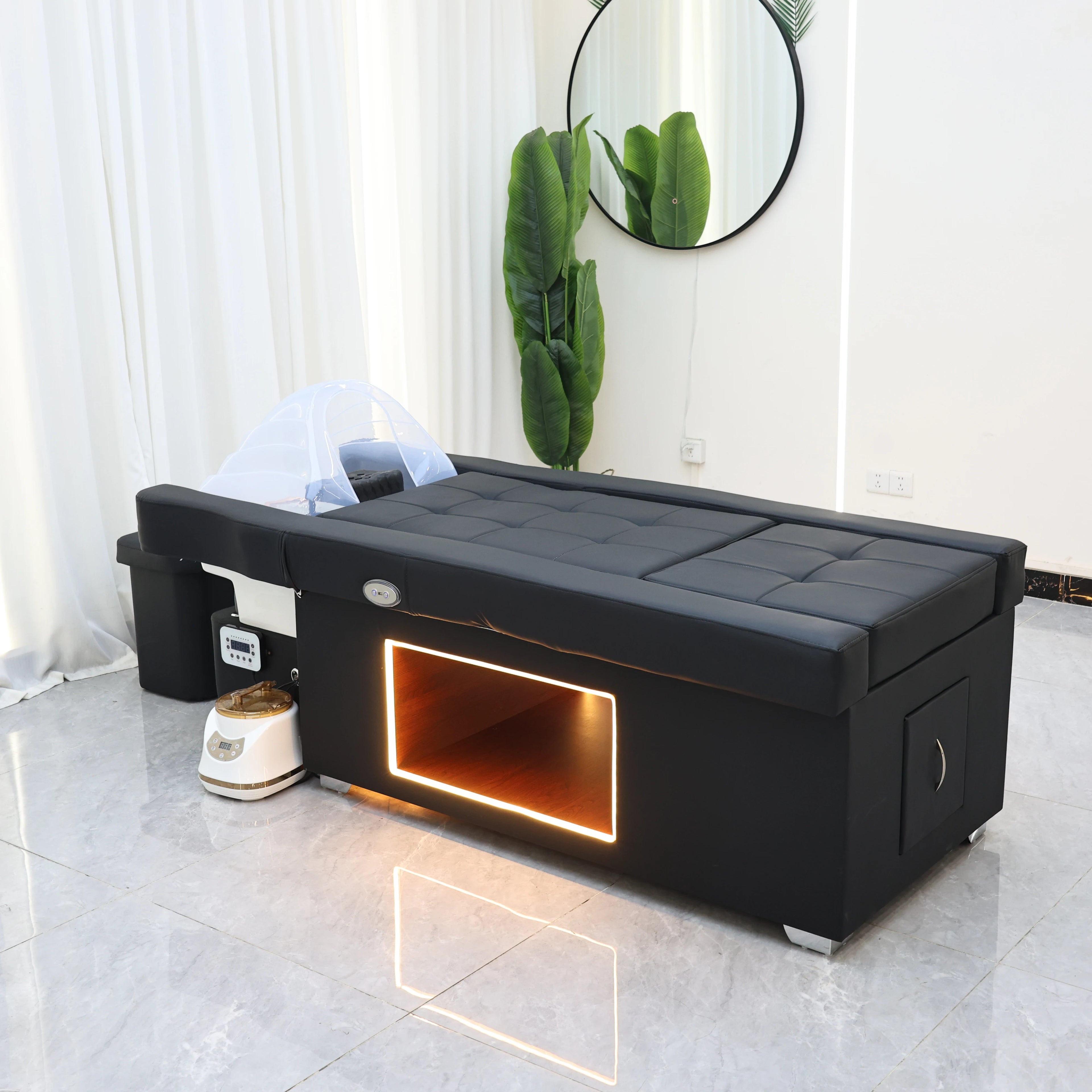 Head SPA Massage Bed,  Hair Salon Shampoo Beds with Water Circulation and Fumigation, Massage Table, Ship from United States