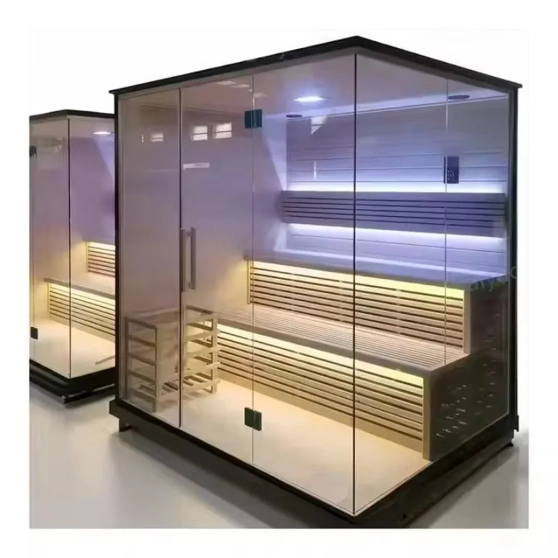 Outdoor/Indoor Steam  Room  Sauna Room Big Glass 4-6 Person