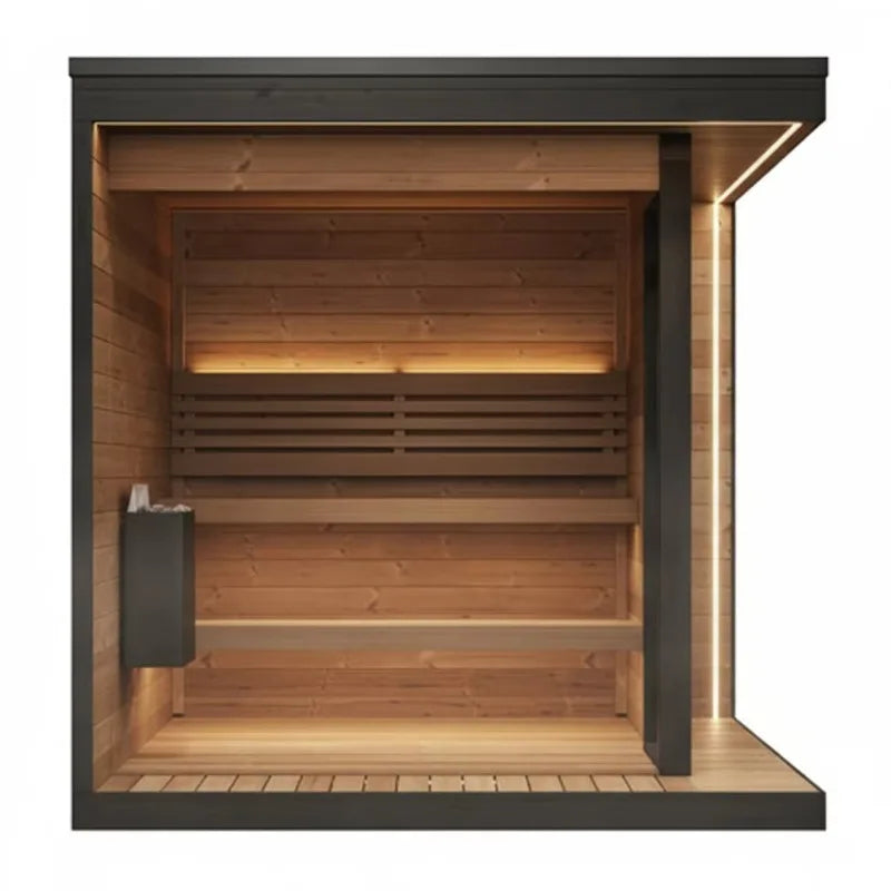 Customized Wooden Outdoor Traditional Sauna Room Full Body Dry Wet Steam Cabin for Home Backyard Use
