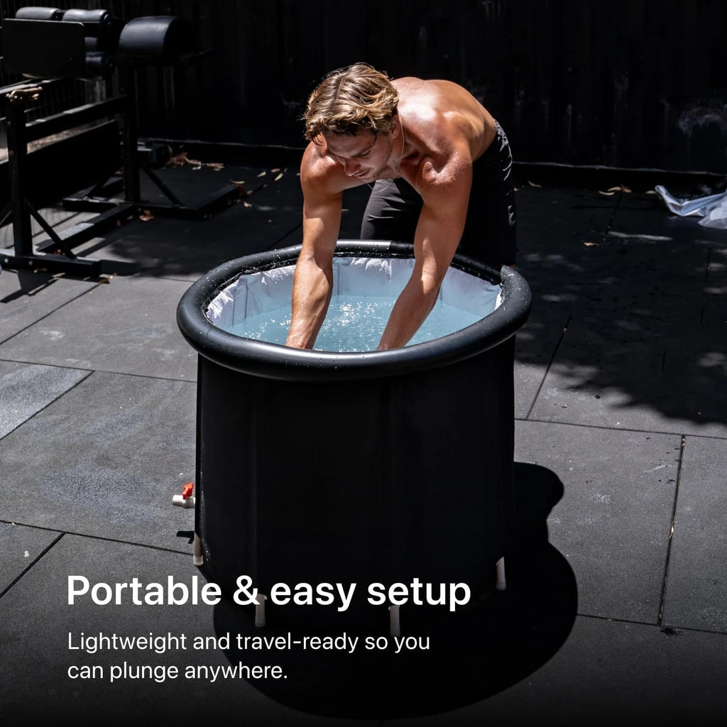 Ice Pod Complete Cold Plunge Bundle, 100 Gal Ice Bath, 18 Ice Bricks, Insulated Lid & Cover, Water Jet, Custom