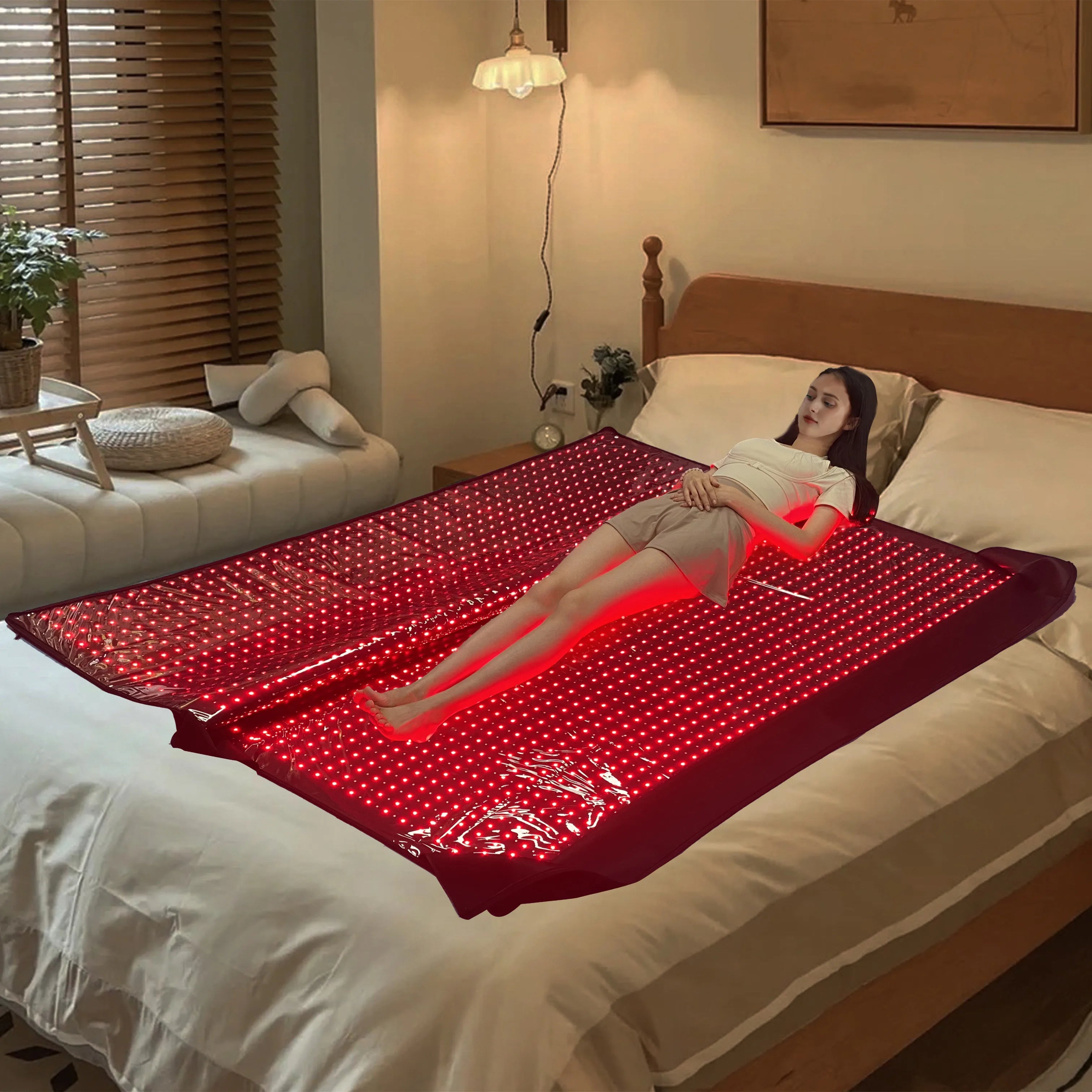 Full Body Relax 660nm 850nm 6Feet Red Light Therapy Blanket Men Women Home  Use LED Far Infrared Light Sauna Sleeping Bag