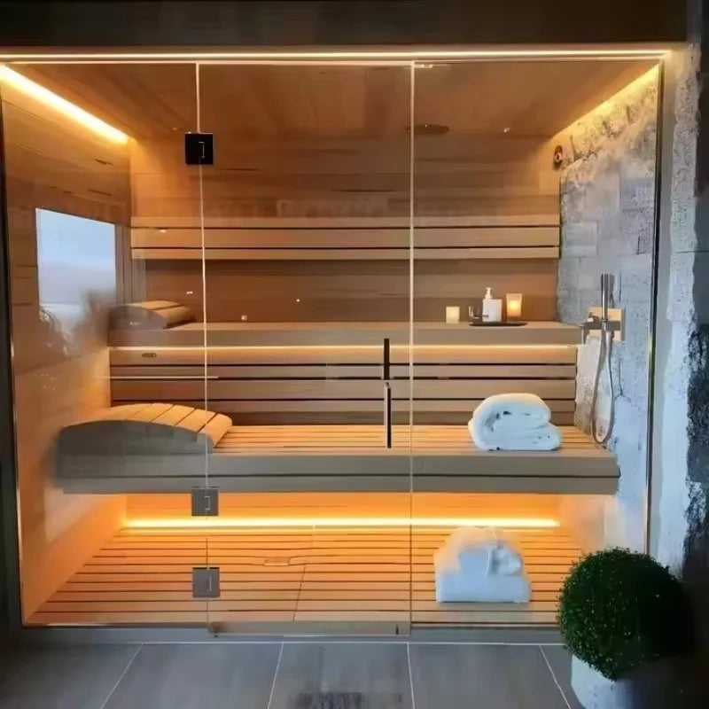 Outdoor/Indoor Steam  Room  Sauna Room Big Glass 4-6 Person