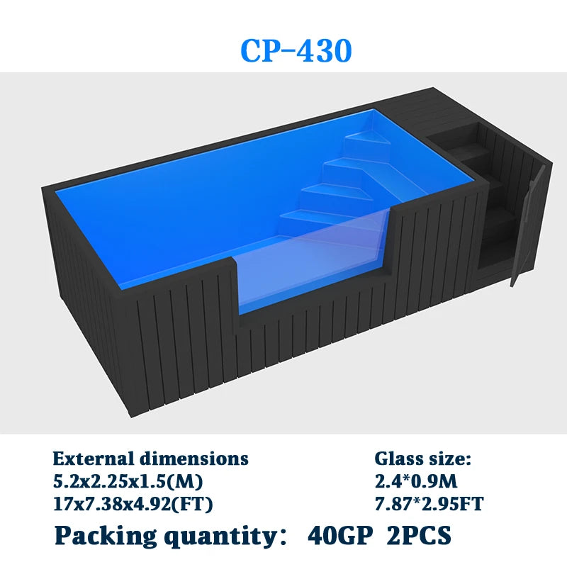 Wholesale Swim Spa Pool Outdoor Mosaic Tiles Small Size Piscina Frp Fiberglass Above Ground Cold Plunge Container Swimming Pool