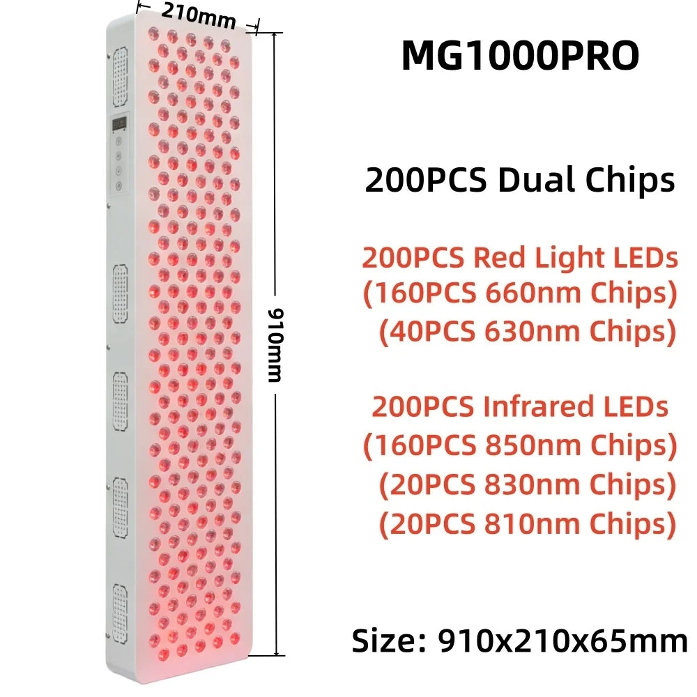 LED Red Light Therapy Panel Dual Chip 630nm 660nm 810nm 830nm 850nm Near Infrared Therapy Light LED Beauty Devices For Full Body