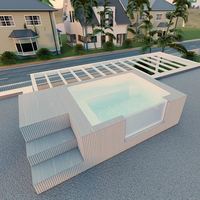 Luxury Indoor Resort Custom 2m Fiberglass Cold Plunge Pool Hot Tub Outdoor Mosaic Tiles 10ft Inground Swimming Spa Pool