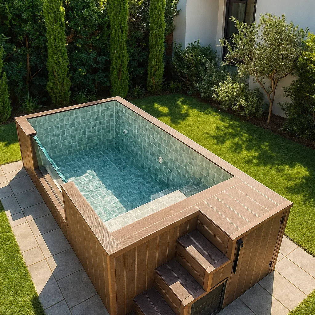 Wholesale Swim Spa Pool Outdoor Mosaic Tiles Small Size Piscina Frp Fiberglass Above Ground Cold Plunge Container Swimming Pool