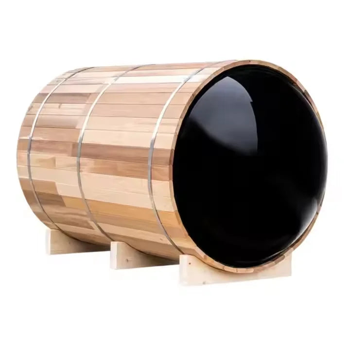Manufacture Wholesale Barrel Sauna Outdoor Sauna Room Dry Steam Sauna with Panoramic Window