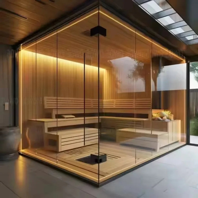 Outdoor/Indoor Steam  Room  Sauna Room Big Glass 4-6 Person