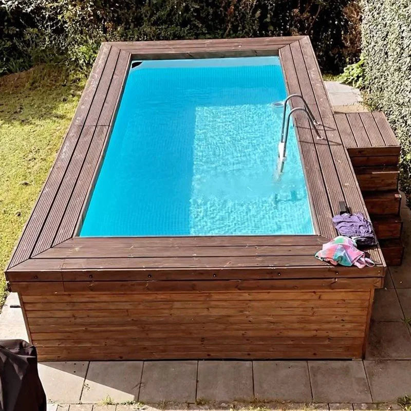 Garden Small Mini Size Home Water Jet Wooden Wpc Piscina Plunge Spa Pool Above Ground Fiberglass Swimming Pool Outdoor