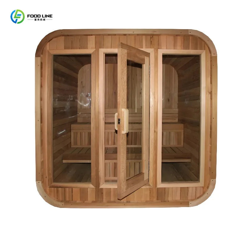 Customized Thai Outdoor Spa Sauna Dome 3 Person Wood Steam Infrared Sauna Room With Transom Windows