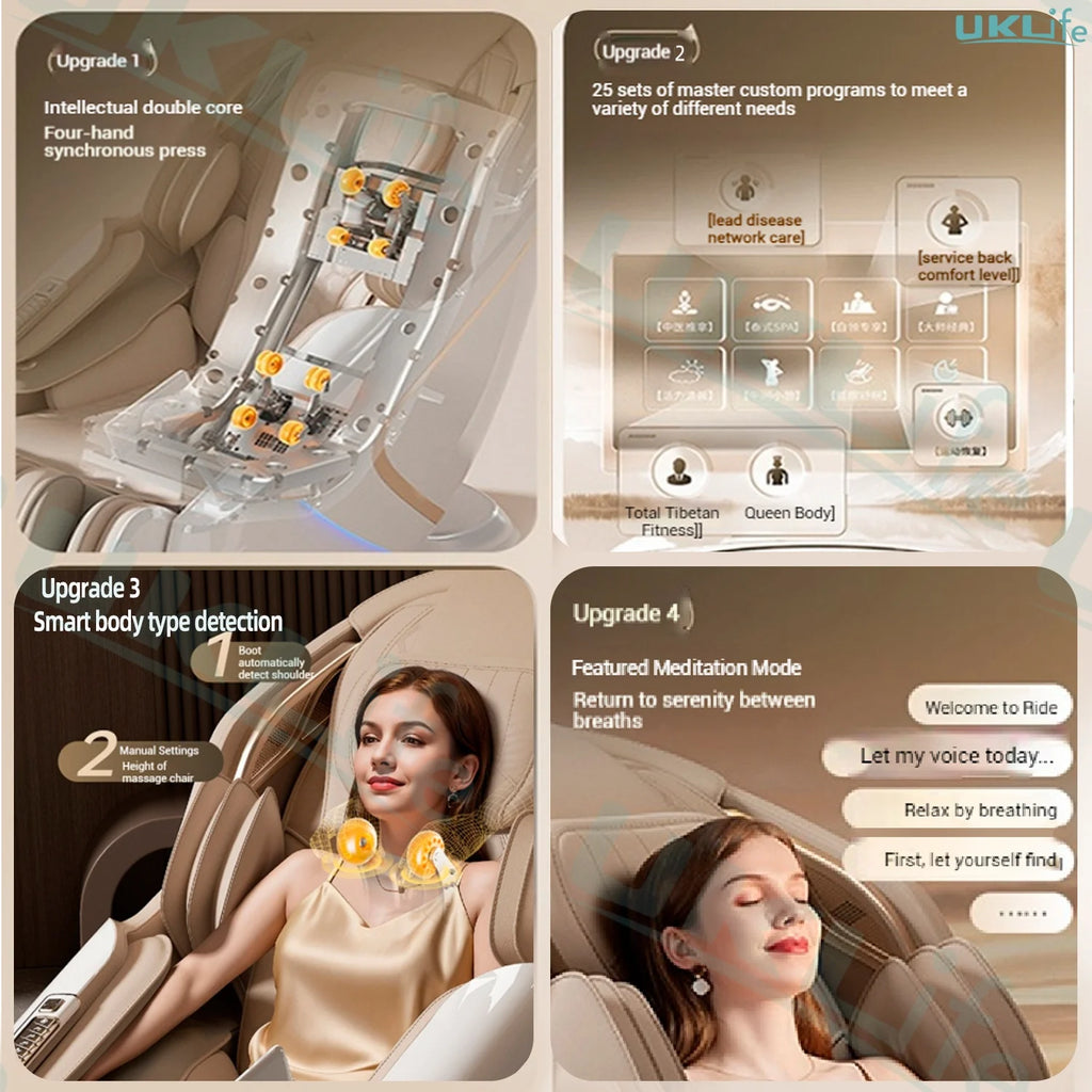 3 Year Warranty Dual-core 4D SL-Track Zero Gravity full body Massage Chair Home 3D Thai Stretch Electric leg lift Massage Sofa