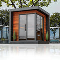 Customizable Modern Large Outdoor Dry Steam Sauna Room Solid Hemlock Wood 4-6 People Capacity for Villa Garden Use