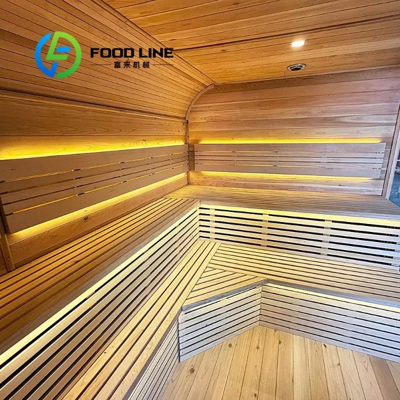 Sleek Contemporary Modern Outdoor Sauna Elegant Appearance High End Steam Room Unit for Residential Villa Garden